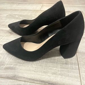 Faux suede heels